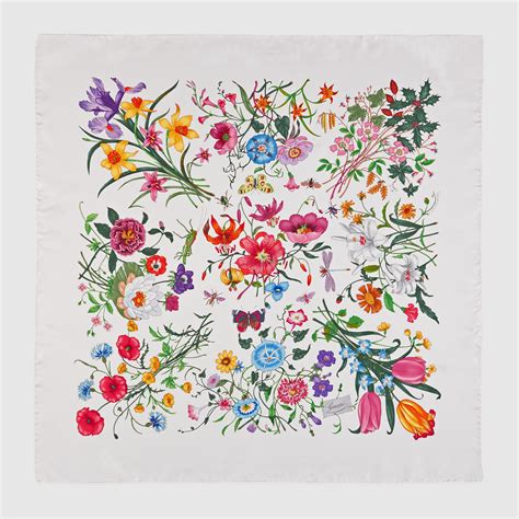 foulard gucci floreale|Gucci Foulard Flora .